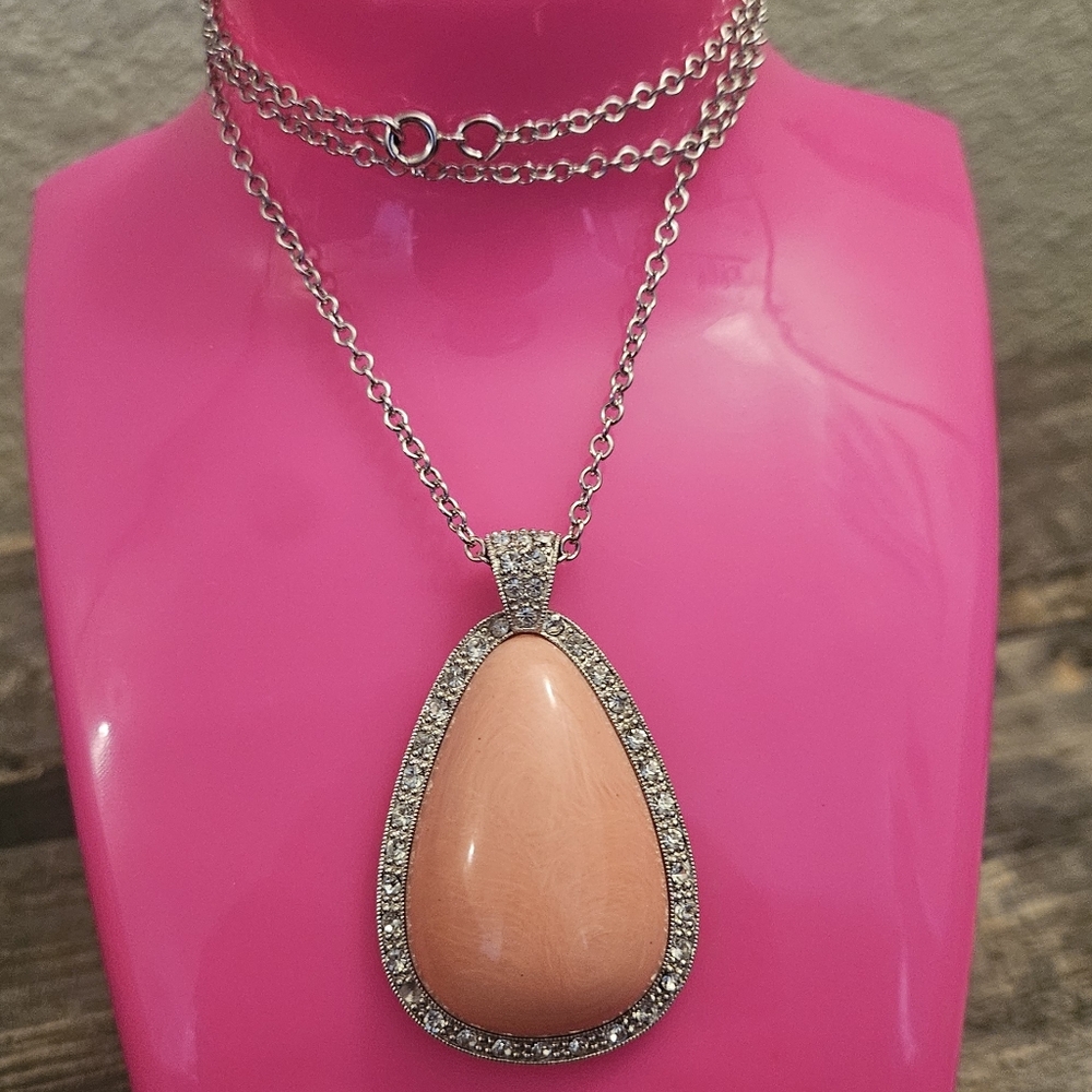 Vintage Pale Fire Pendant Necklace